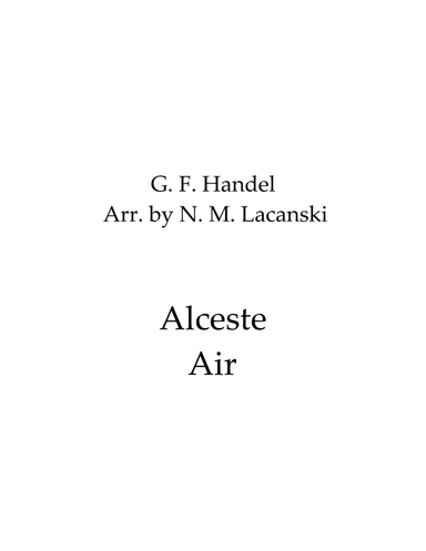 Alceste Air (arr. Nick Lacanski)