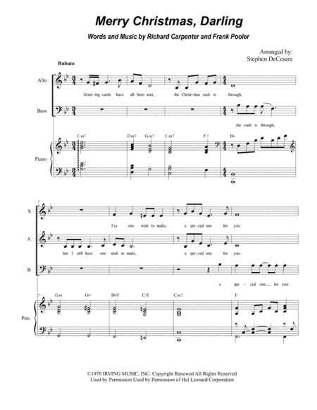 Merry Christmas, Darling (arr. Stephen DeCesare)