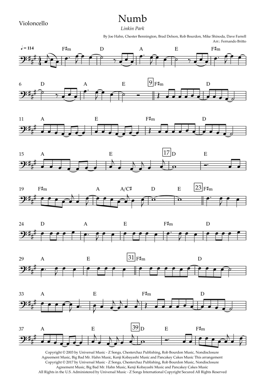 Numb (arr. Fernando Britto)