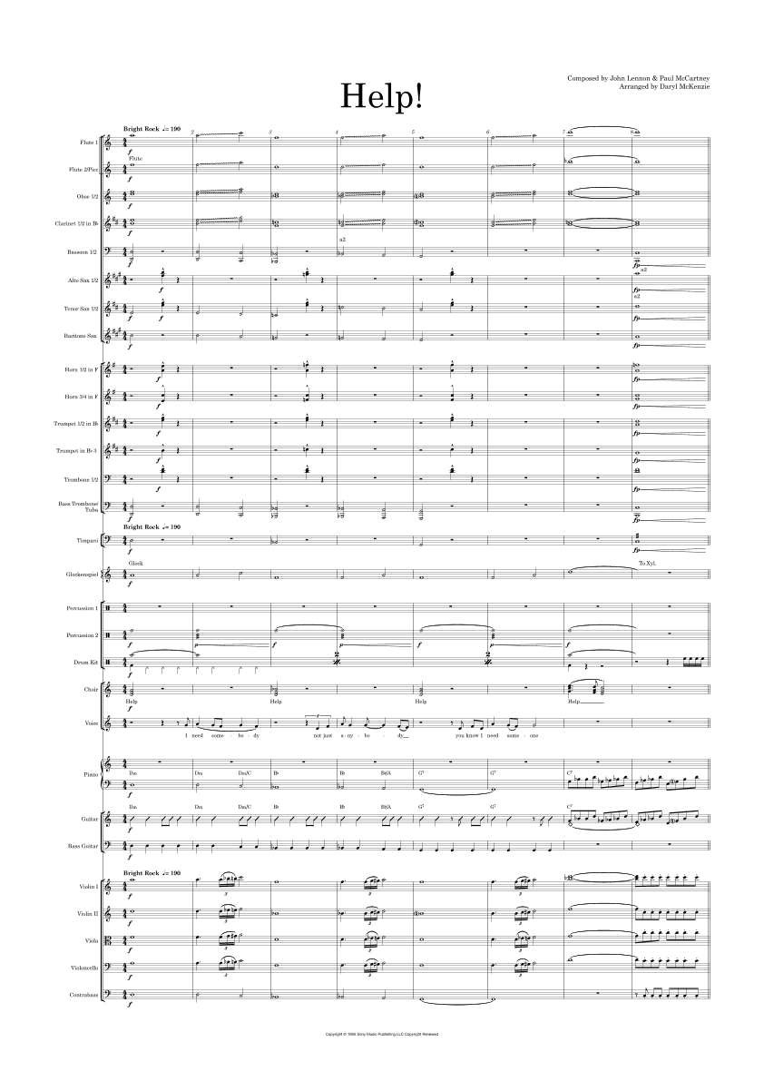 Help! (arr. Daryl McKenzie)