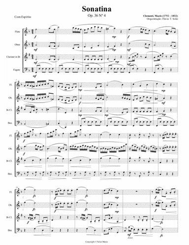 Sonatina Op. 36 N°4 (Quarteto de madeiras) (arr. Solmus)