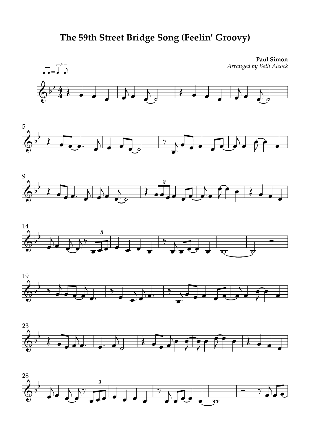 The 59th Street Bridge Song (feelin' Groovy) (arr. Beth Alcock)