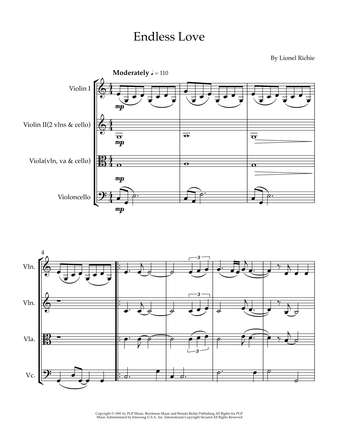 Endless Love (arr. Sherry Lewis)