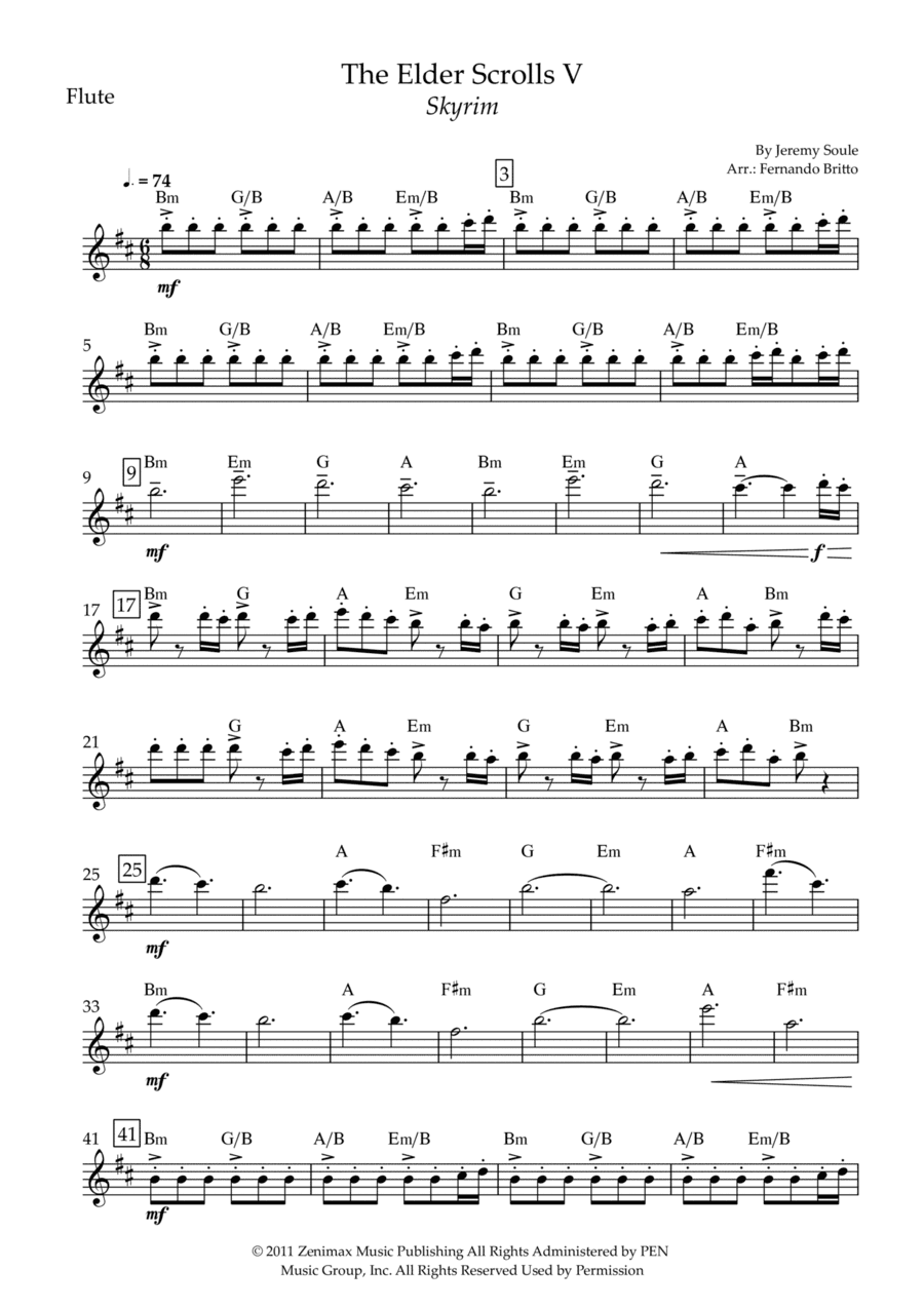 Dragonborn (skyrim Theme) (arr. Fernando Britto)