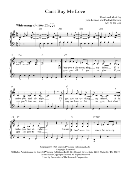 Can't Buy Me Love (arr. Joe Cox)