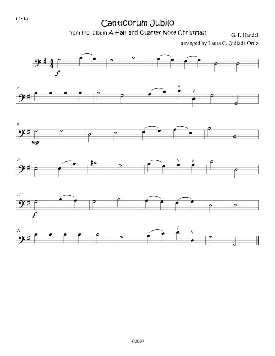 Canticorum Jubilo, from the album A Half and Quarter Note Christmas! STRING ORCHESTRA. (arr. Laura C. Quijada Ortíz)