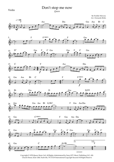 Don't Stop Me Now (arr. Fernando Britto)