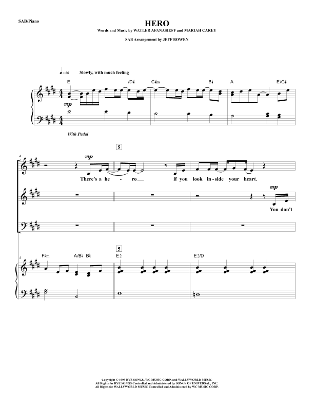 Hero (arr. Jeffrey Bowen)
