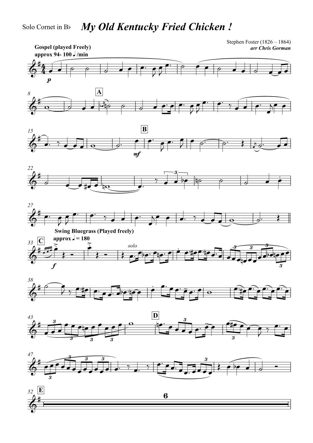 My Old Kentucky Fried Chicken (arr. Chris Gorman)