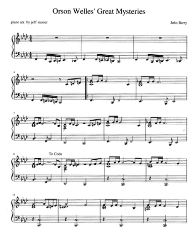 Orson Welles Great Mysteries (arr. jeff siesser)