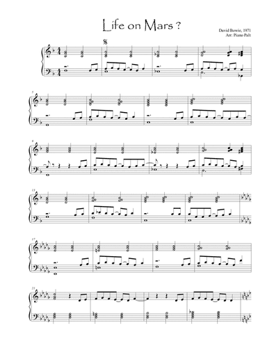 Life On Mars (arr. Piano Palt)