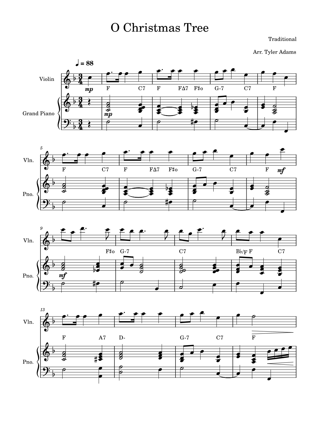 O Christmas Tree (Violin Solo with Piano) (arr. Tyler Adams)