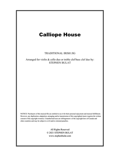 Calliope House (Irish Jig) - arranged for duo or lead sheet (key of D) (arr. Stephen Bulat)