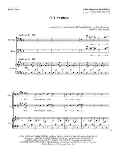 Unwritten (arr. David Maddux)
