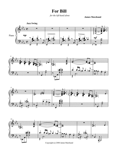 For Bill, jazz solo for the left hand