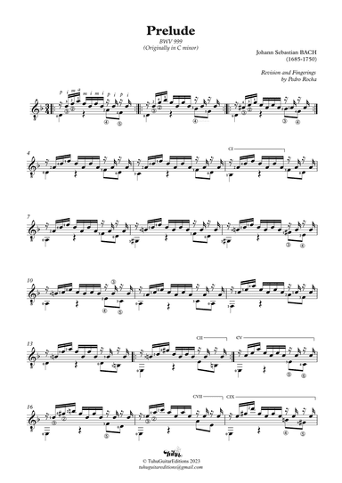 Prelude BWV 999 (arr. Pedro Rocha)