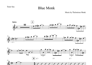 Blue Monk (arr. The Sheet Music Library)