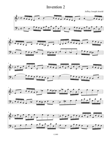 Two part Invention No. 2 in D minor of Jeffrey Joseph Arnold (Classical style)