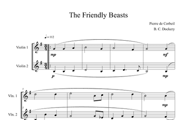 The Friendly Beasts (Violin Duet) (arr. B. C. Dockery)