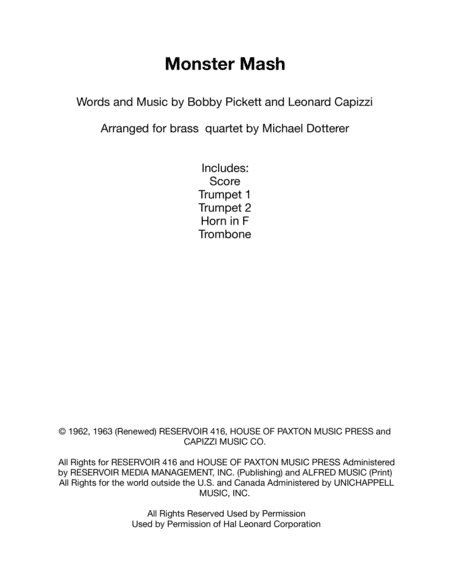 Monster Mash (arr. Michael Dotterer)