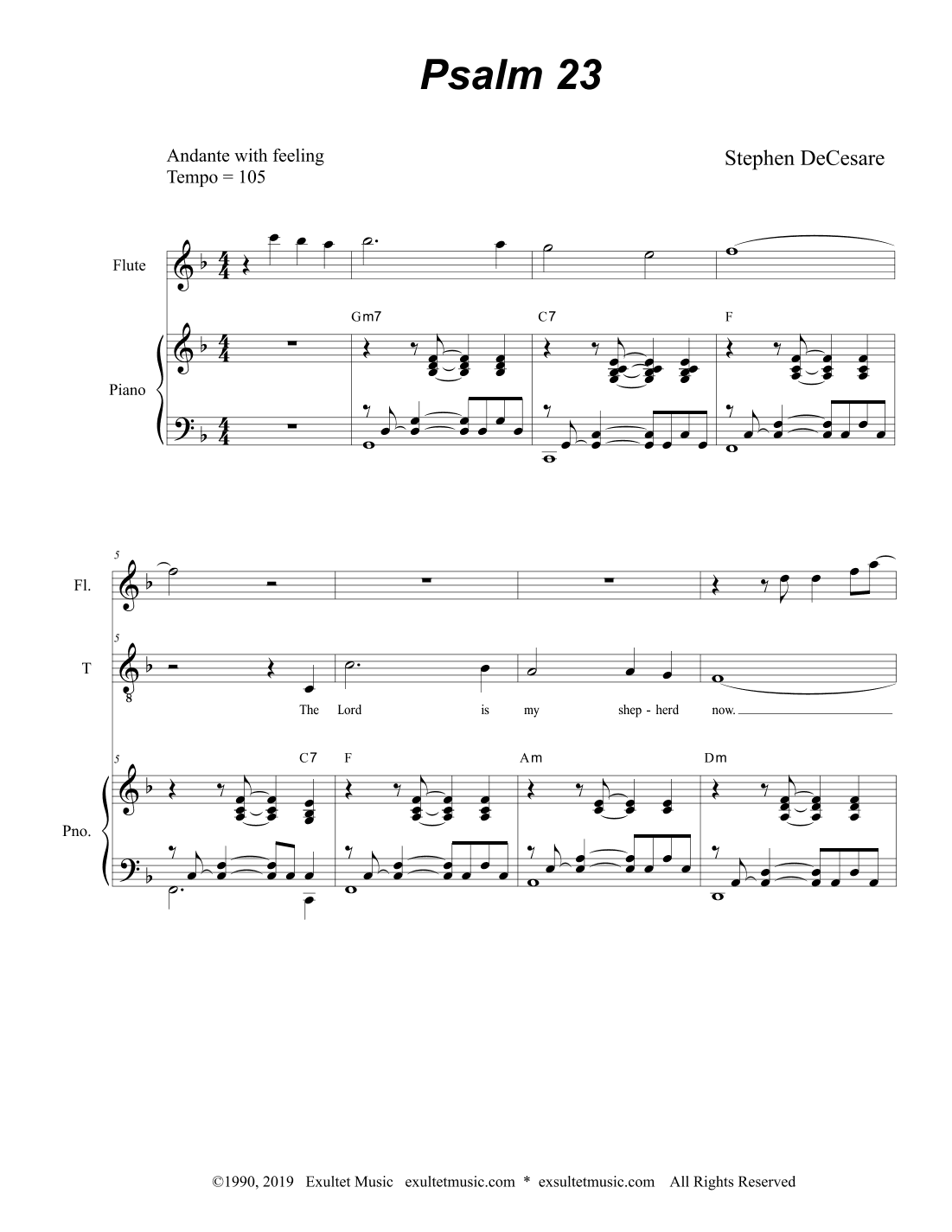 Psalm 23 (Duet for Tenor and Bass solo)