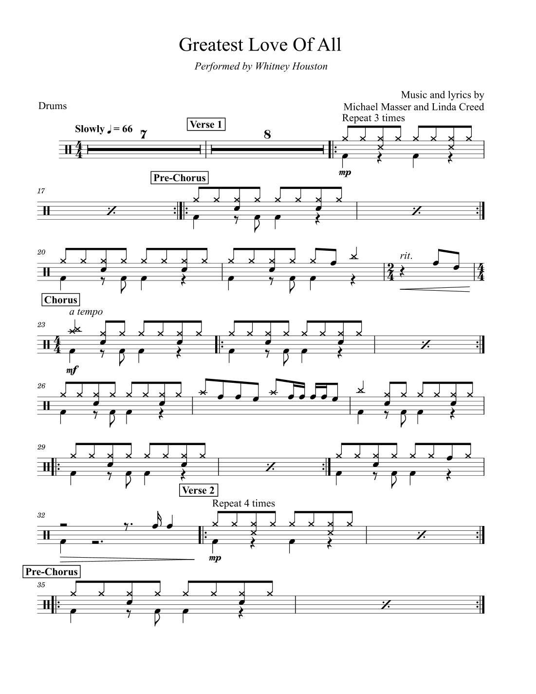 The Greatest Love Of All (arr. David Lartey)