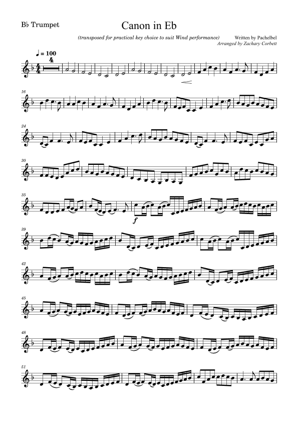 Canon in D (arr. Zachary Corbett)