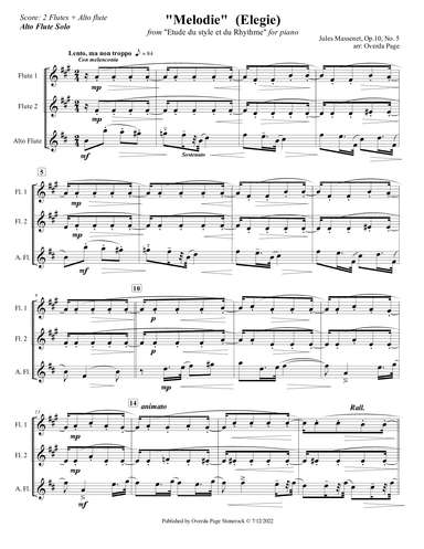 Melodie (Elegie) (arr. Overda Page)