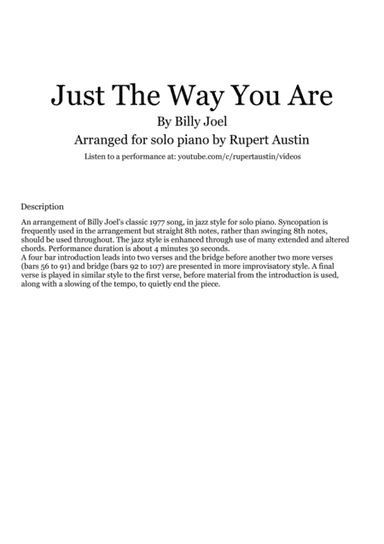 Just The Way You Are (arr. Rupert Austin)