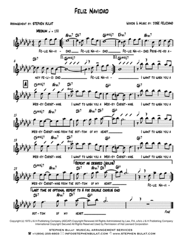Feliz Navidad (arr. Stephen Bulat)