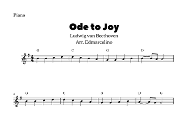 Ode to Joy - Eeasy to Piano (arr. Edmarcelino)