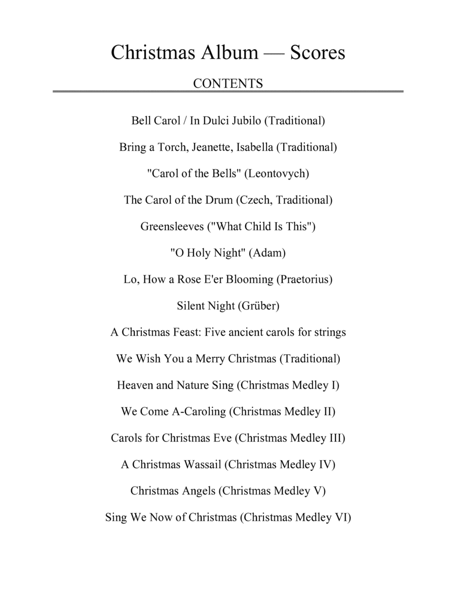 Christmas Album for String Quartet (arr. Matthew Naughtin)