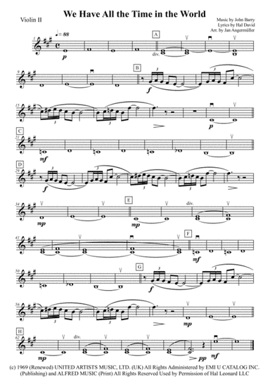 We Have All The Time In The World (arr. Jan Angermüller)