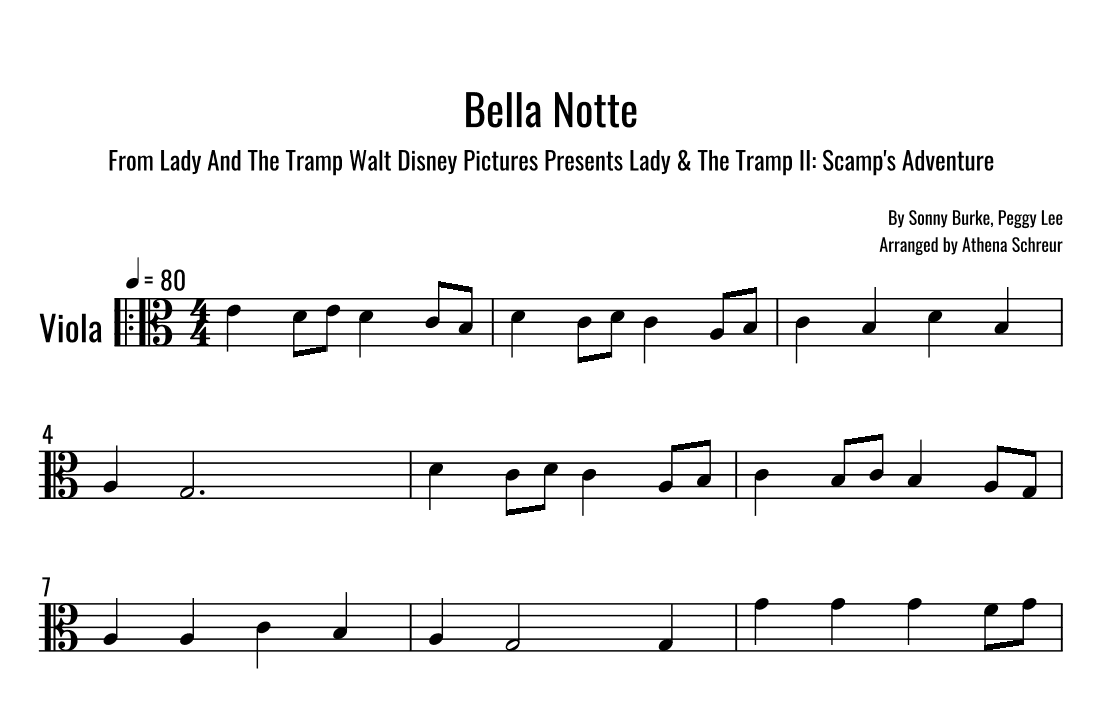 Bella Notte (arr. Athena Schreur)