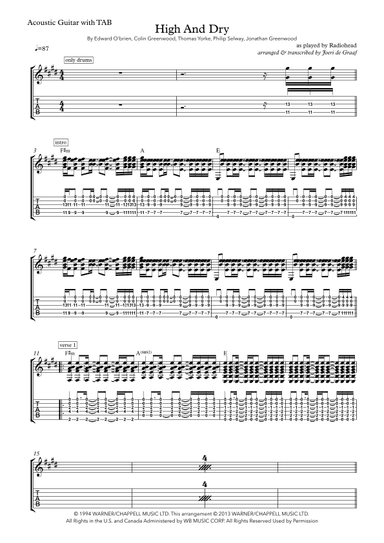 High And Dry (arr. Joeri de Graaf)