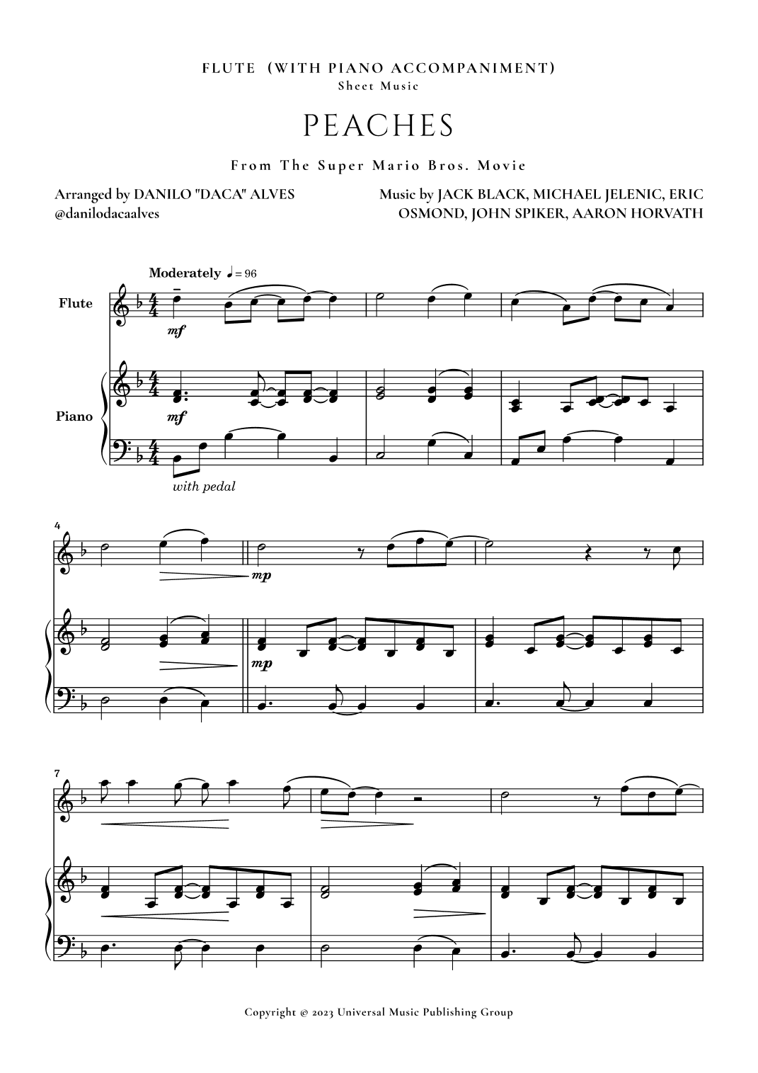 Peaches (arr. Danilo "Daca" Alves)