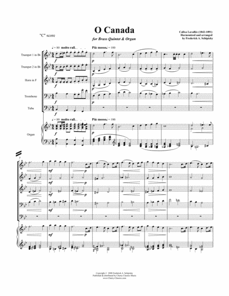 O Canada for Brass Quintet (arr. Schipizky, Frederick)