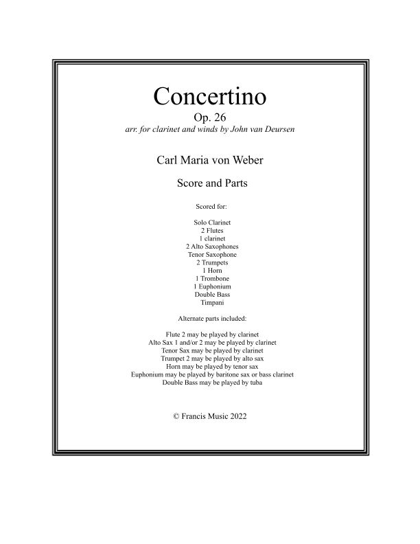 Concertino, Op. 26 (arr. John van Deursen)