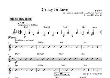 Crazy In Love (arr. Mina Yu)