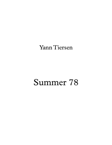 Summer 78 (arr. Paul Toubia)