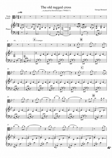 The old rugged cross (piano & viola) - EASY (arr. David Kocijan)