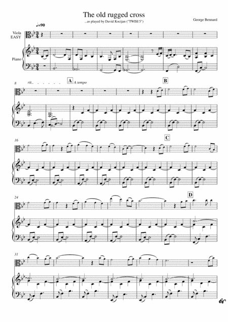 The old rugged cross (piano & viola) - EASY (arr. David Kocijan)