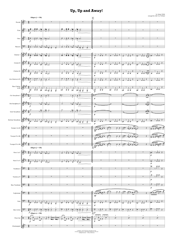 Up, Up And Away (arr. John Ivor Holland)