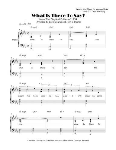 What Is There To Say (arr. Dave Gingras and John E. Dosher)