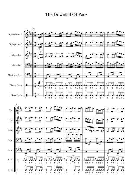 The Downfall of Paris for percussion septet (arr. Konstantinos Botinis)