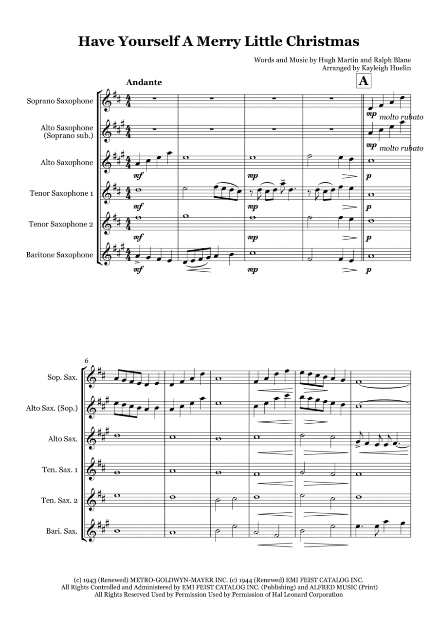 Have Yourself A Merry Little Christmas (arr. Kayleigh Huelin)