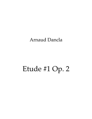 Etude #1 Op. 2 (arr. Nick M Lacanski)