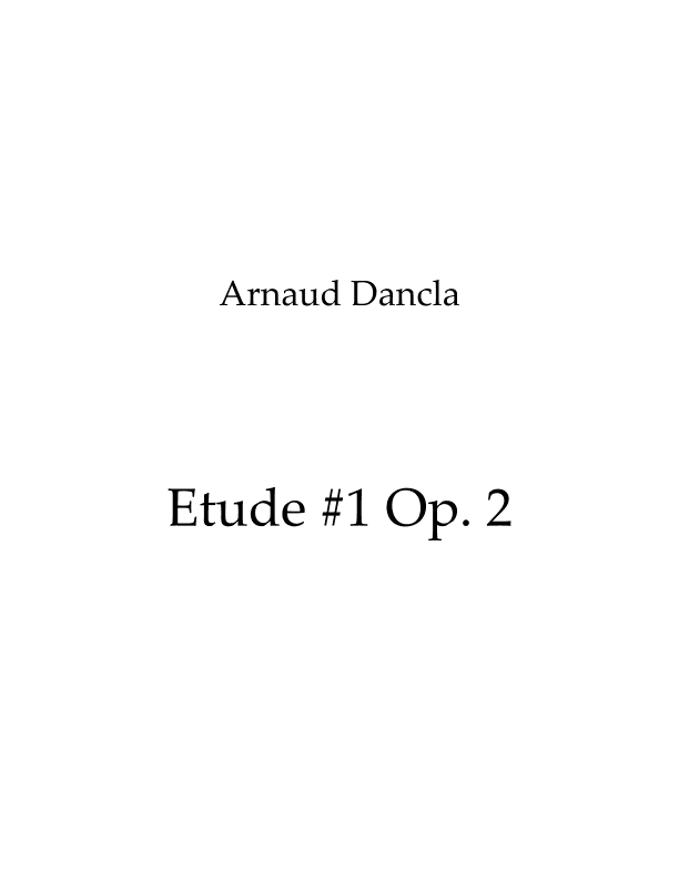 Etude #1 Op. 2 (arr. Nick M Lacanski)