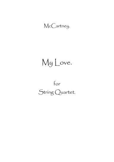 My Love (arr. Spence Bundy)