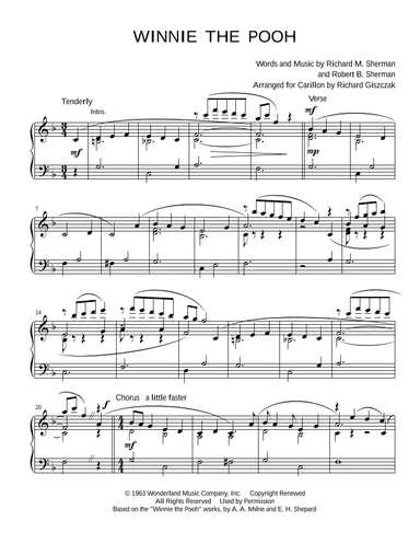 Winnie The Pooh (arr. Richard Giszczak)